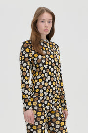 Stine Goya Long Sleeve Elasticated Top Top Petal Polka