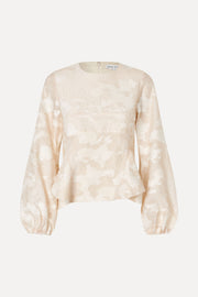 Stine Goya Romantic Ruffling Long Sleeve Top Top Multiflowers