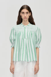 Stine Goya Smocked Gathered Top Top Smocked Stripes