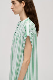 Stine Goya Smocked Tunic Long Dress Dress Smocked Stripes