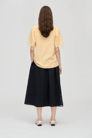 Stine Goya Adjustable Waist Voluminous Midi Skirt Skirt Checkered Organza