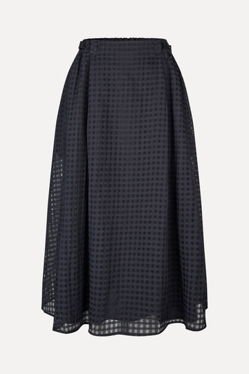 Stine Goya Adjustable Waist Voluminous Midi Skirt Skirt Checkered Organza