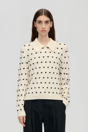 Stine Goya Bobble Polo Collar Sweater Knit Sunlight Bobbles