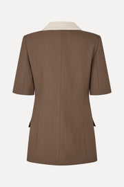 Stine Goya Boxy Short Sleeve Tailoring Jacket Jacket Chicory Coffee