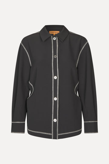 Stine Goya Circular Cut Out Adjustable Shirt Top Black