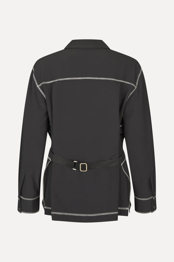 Stine Goya Circular Cut Out Adjustable Shirt Top Black