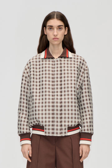 Stine Goya Collar Bomber Jacket Jacket Checks