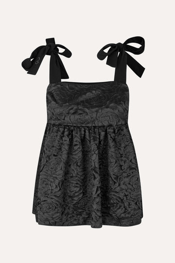 Stine Goya Contrasted Tie Top Top Jet Black