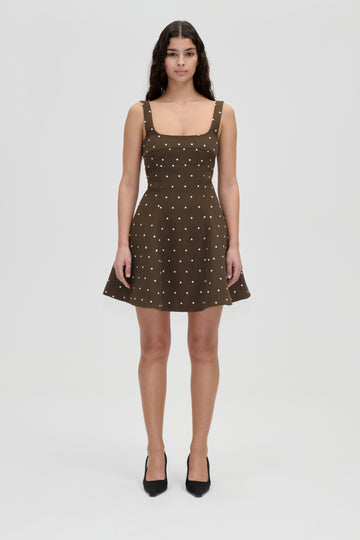 Stine Goya Corset Mini Dress Dress Dark Olive