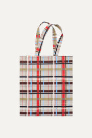 Stine Goya Cotton Tote Accessories Scarlet Grid