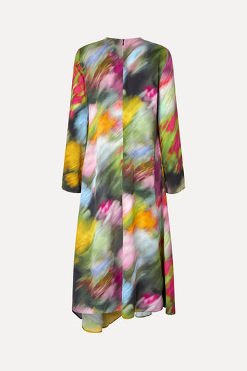 Stine Goya Draped Asymmetric Midi Dress Dress Liquid Floral