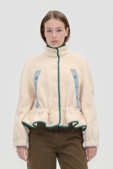 Stine Goya Dropped Shoulder Gathered Jacket Jacket Buttercream