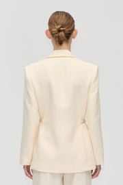 Stine Goya Elastic Detail Tailoring Blazer Jacket Eggnog