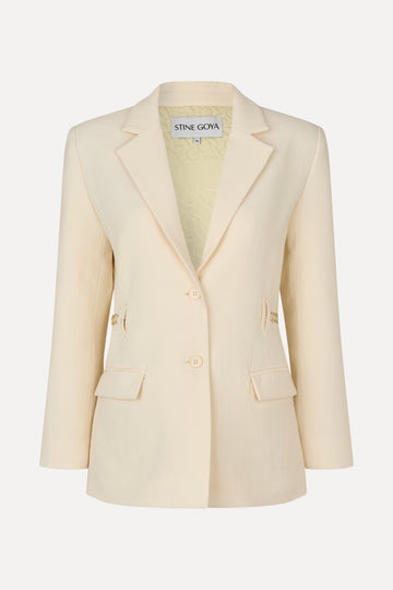 Stine Goya Elastic Detail Tailoring Blazer Jacket Eggnog
