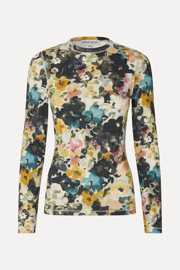 Stine Goya Elastic Long Sleeve Top Top Echoes In Flowers