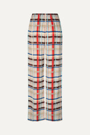 Stine Goya Elasticated Long Pants Pants Scarlet Grid