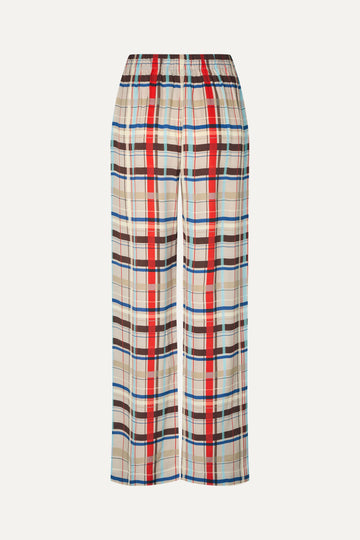 Stine Goya Elasticated Long Pants Pants Scarlet Grid