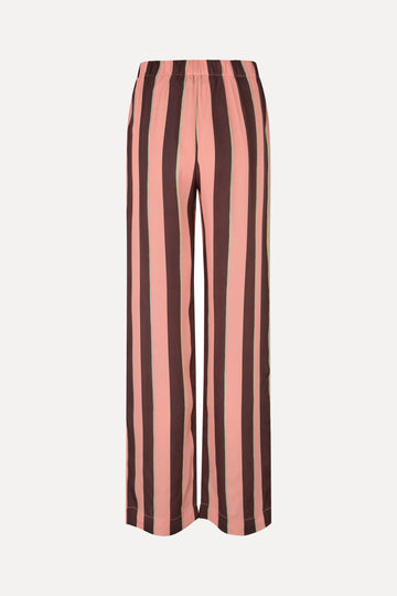 Stine Goya Elasticated Long Pants Pants Rosewood Mint Stripes