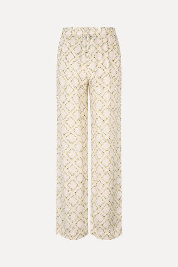 Stine Goya Elasticated Long Pants Pants Sakura Check Yellow
