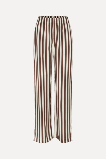 Stine Goya Elasticated Long Pants Pants Ivory Stripes