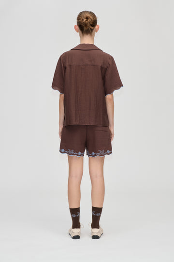Stine Goya Elasticated Shorts Shorts Roses Embroidery