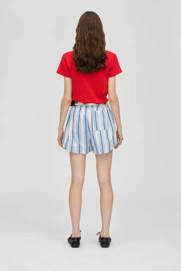Stine Goya Elasticated Shorts With Tab Shorts Lightwave Stripes
