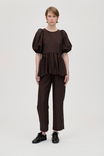 Stine Goya Elasticated Waistband Pants Pants Morgensol Checks