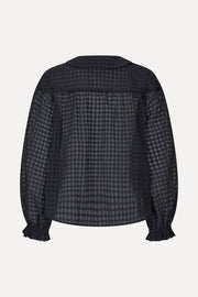 Stine Goya Flowy Long Sleeve Top Top Checkered Organza