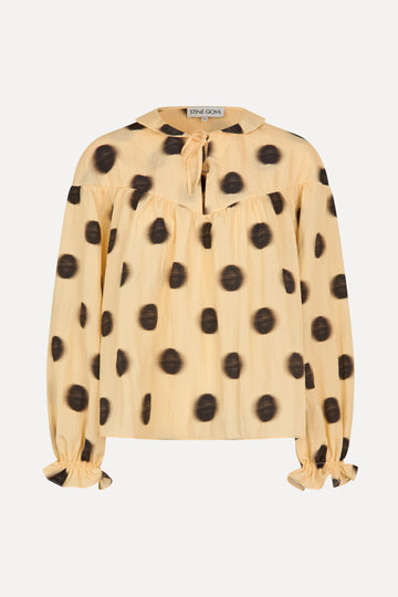 Stine Goya Front Detail Long Sleeve Top Top Dots in Motion