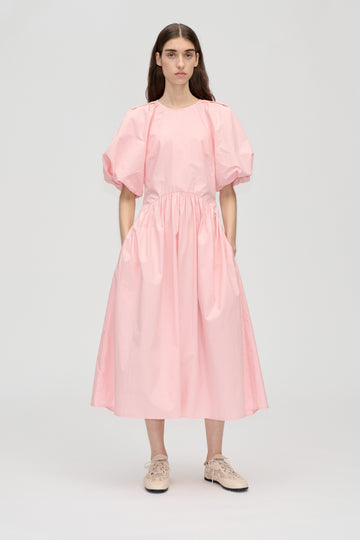 Stine Goya Gathered Raglan Sleeve Midi Dress Dress Ballerina Broderie