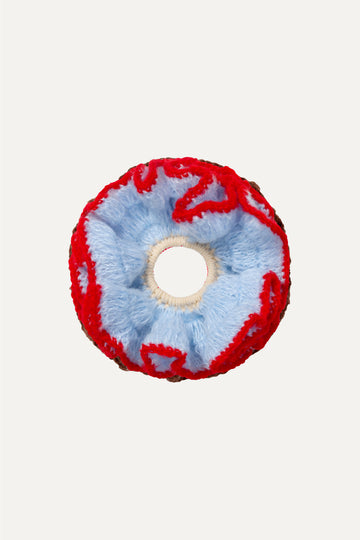 Stine Goya Knitted Scrunchie Accessories Sky Blue / Fiery Red