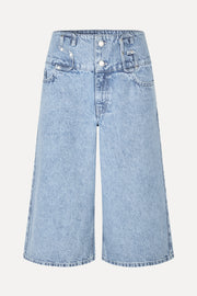 Stine Goya Logoed Loop Jorts Shorts Denim Blue