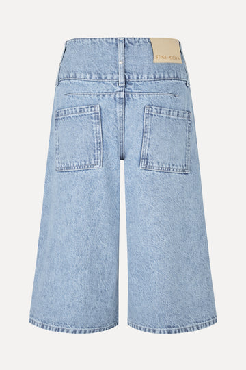 Stine Goya Logoed Loop Jorts Shorts Denim Blue