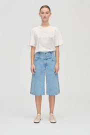 Stine Goya Logoed Loop Jorts Shorts Denim Blue