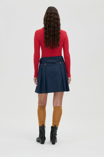 Stine Goya Long Sleeve Polo Top Top Fiery Red