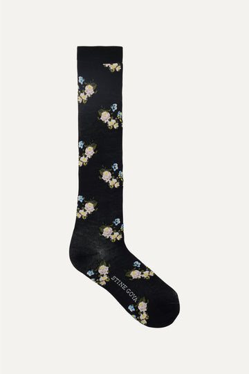 Stine Goya Long Socks Accessories Flower Intarsia