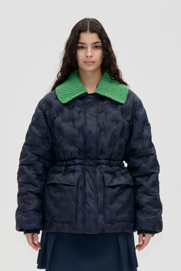 Stine Goya Padded Jacket Outerwear Navy Polka
