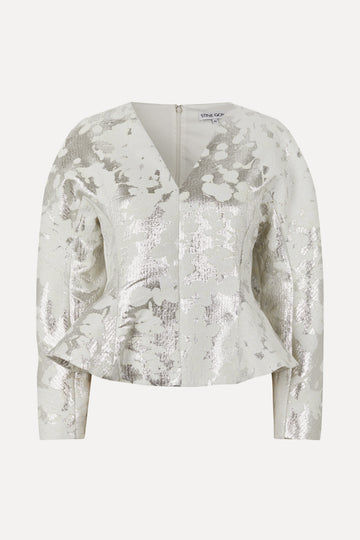 Stine Goya Peplum Top Top Lurex Garden
