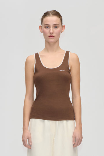 Stine Goya Rib Tank Top Top Chicory Coffee