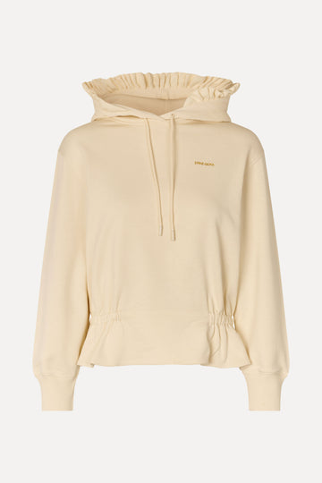 Stine Goya Ruffled Hoodie Sweatshirt Top Buttercream