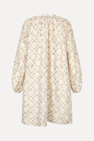 Stine Goya Voluminous Bow Dress Dress Sakura Check Pink