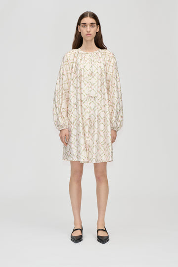 Stine Goya Voluminous Bow Dress Dress Sakura Check Pink