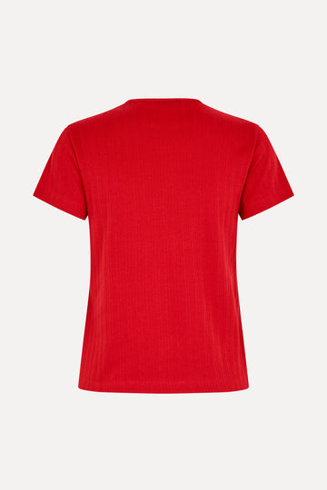 Stine Goya Short Sleeve Relaxed T-Shirt Top Velocity Red