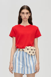 Stine Goya Short Sleeve Relaxed T-Shirt Top Velocity Red