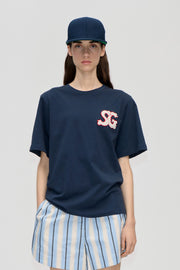 Stine Goya Short Sleeve T-Shirt Top Baseball SG Patch