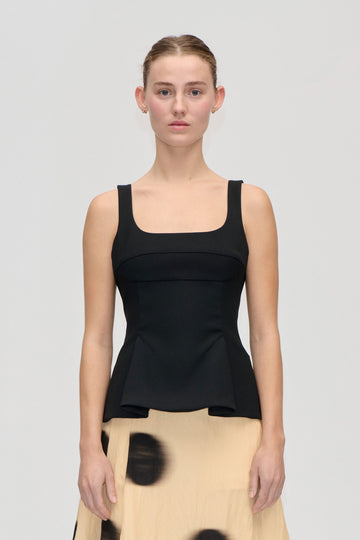 Stine Goya Sleeveless Fitted Waist Top Top Black