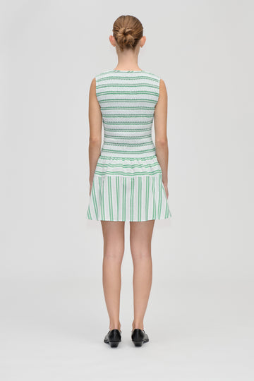 Stine Goya Sleeveless Smocked Short Dress Dress Smocked Stripes