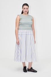 Stine Goya Smocked Gathered Tank Dress Dress Pastel Stripes