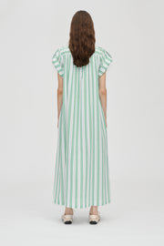 Stine Goya Smocked Tunic Long Dress Dress Smocked Stripes