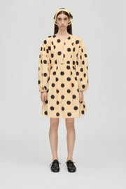 Stine Goya Voluminous Long Sleeve Mini Dress Dress Dots in Motion